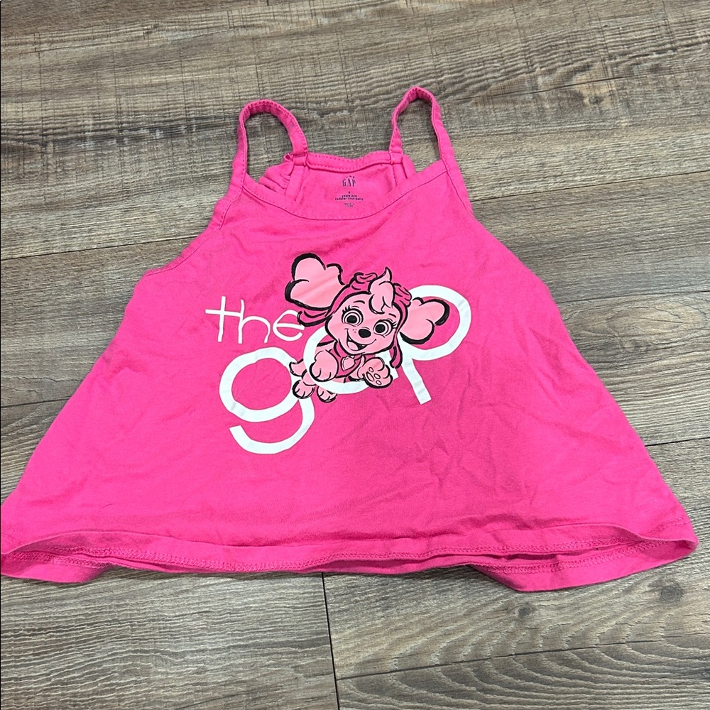 GAP Pink Flowy Tank Top with Graphic Design